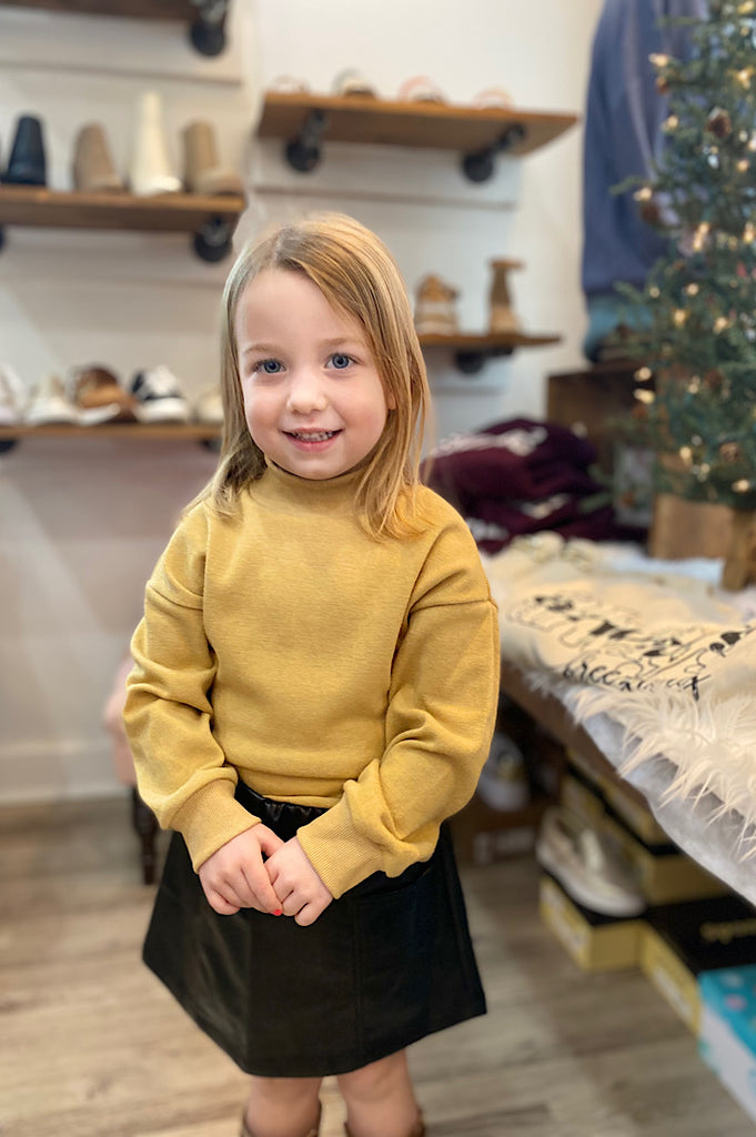 Kalli Camel Toddler Mock Pullover