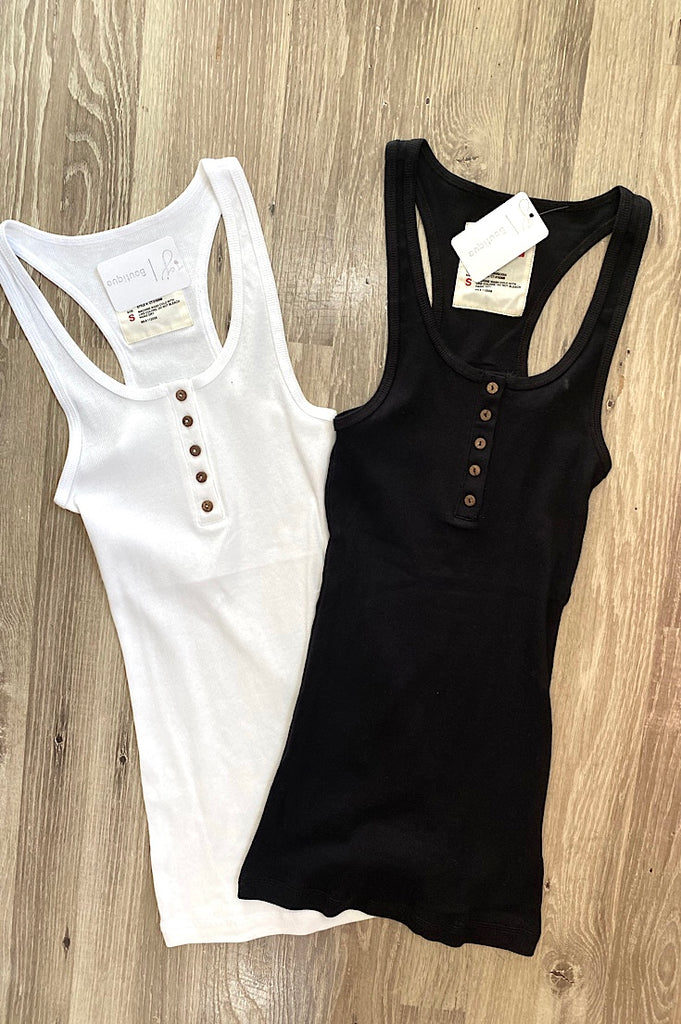 Kaiden Ribbed Button Tank
