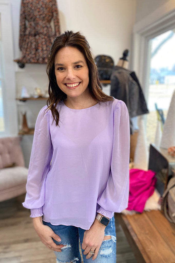 McKinley Lavender Smock Sleeve Blouse