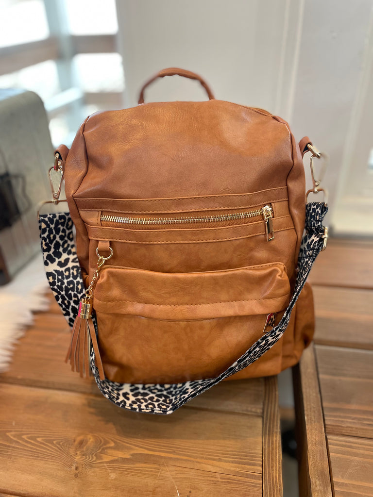 The Dani Backpack with Leopard Guitar Strap {3 colors}