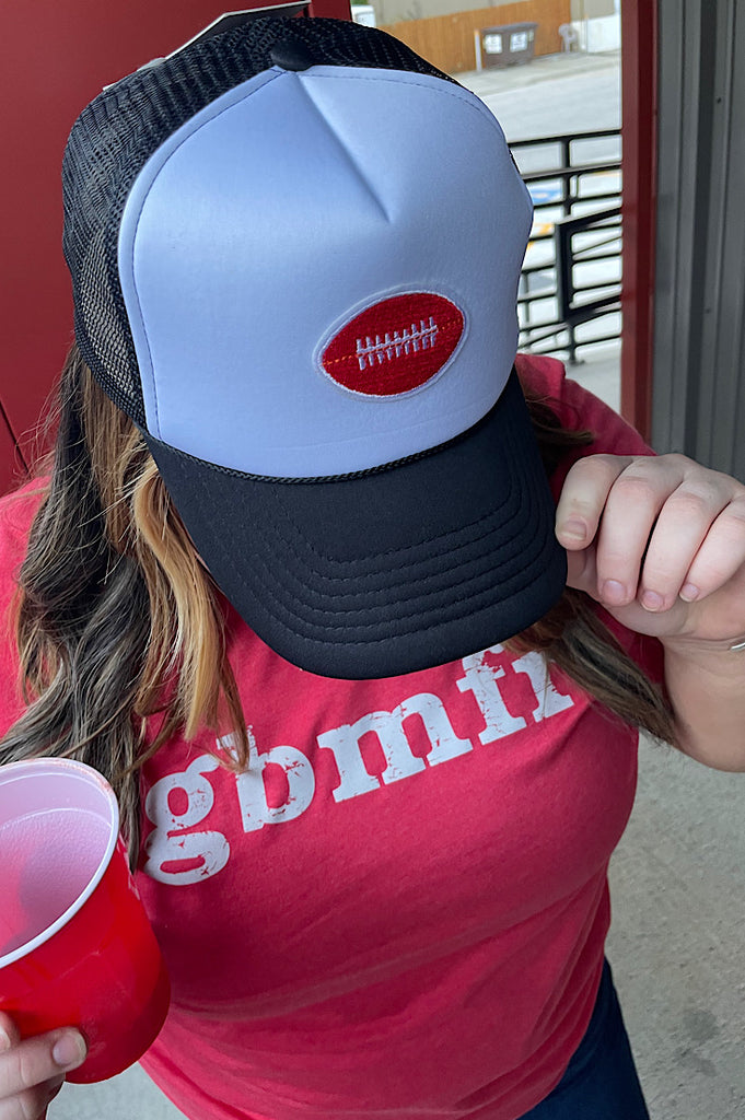 Red Football Trucker Hat {Adult and Youth}
