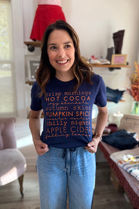 All the Fall Things Navy Tee