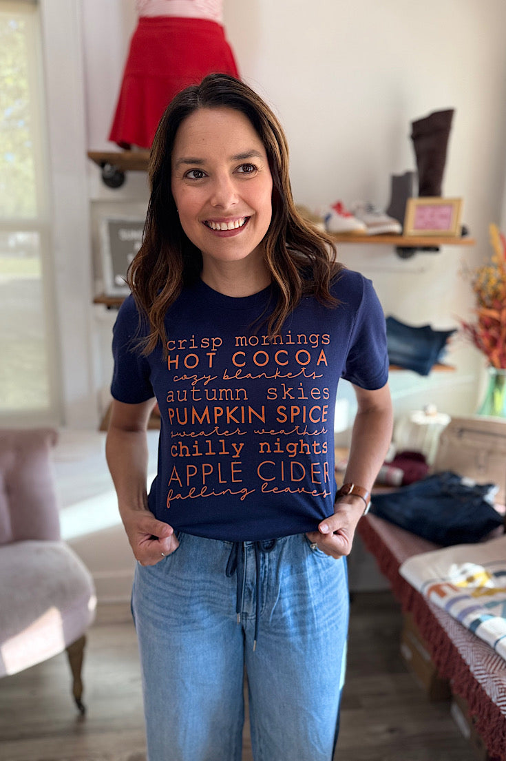 All the Fall Things Navy Tee