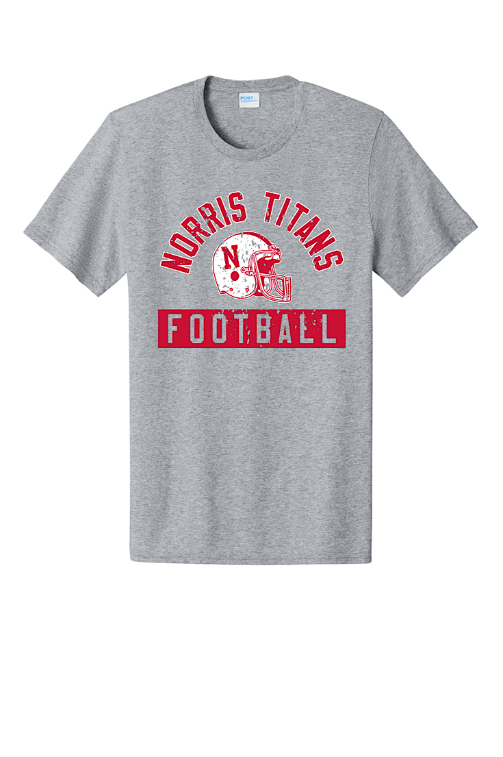 Norris Titans Football Athletic Gray Unisex Tee