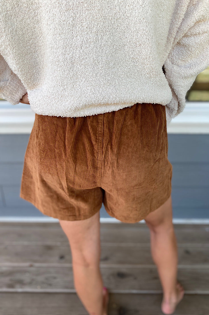 Shay Cognac Corduroy Skort