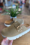 Senna Taupe Platform Clogs