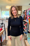 Andi Black Ribbed Lightweight Sweater