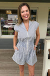 Hollen Navy Striped Romper