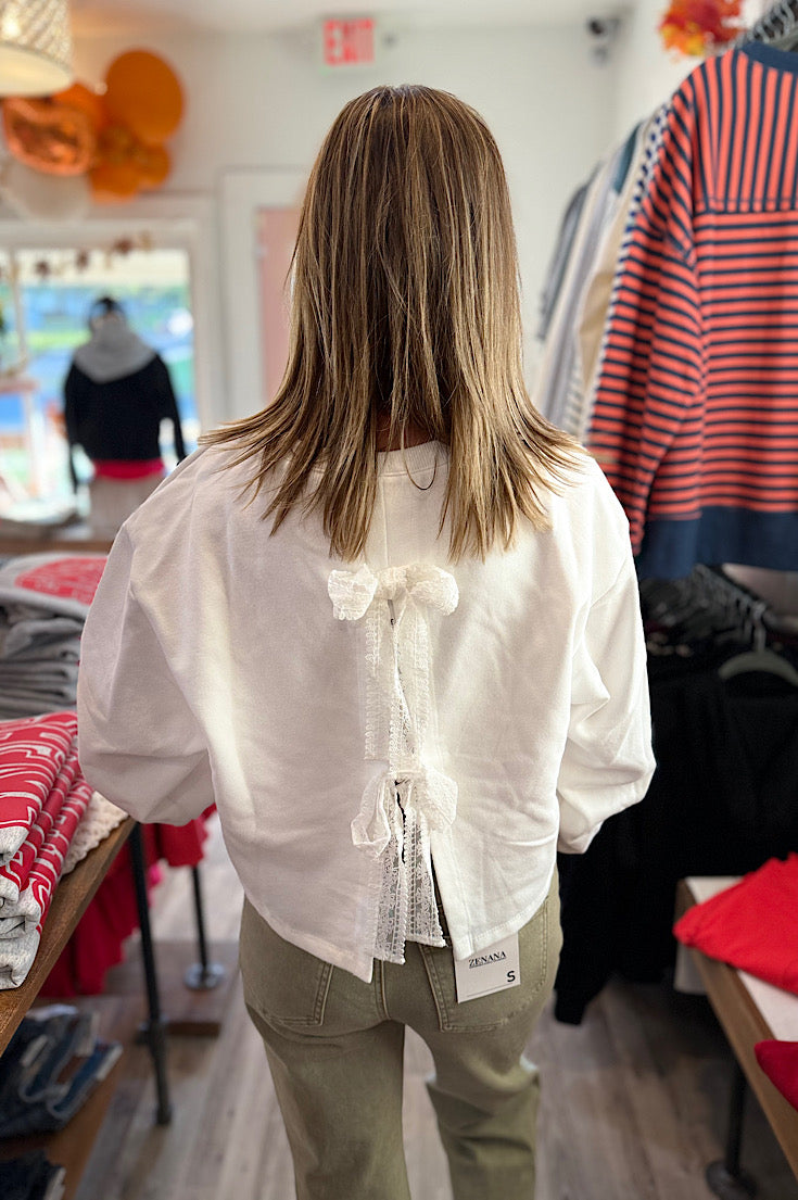 Quinsley Ivory Back Tie Sweater