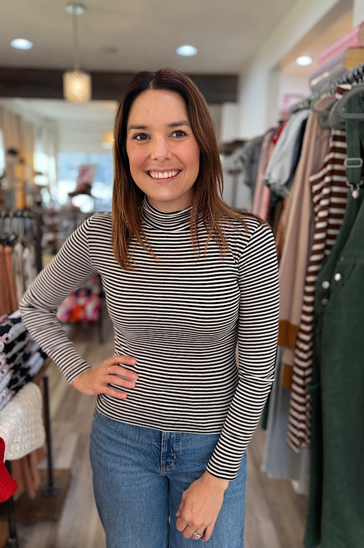 Gabe Long Sleeve Stripe Turtleneck {2 colors}
