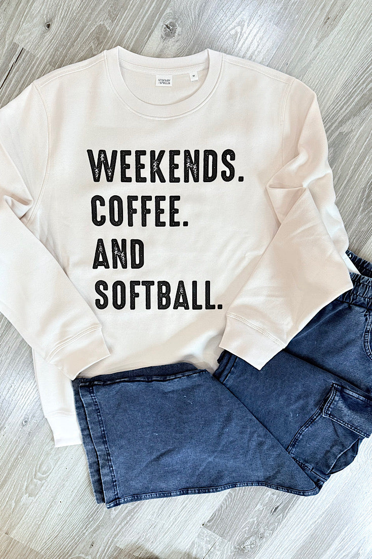 Weekends. Coffee. Baseball/Softball Fleece Crew
