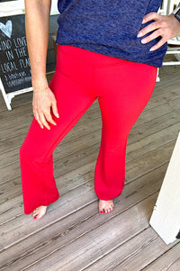 Darby True Red Flare Leggings