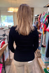Andi Black Ribbed Lightweight Sweater