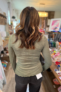 Beck Olive Ribbed Top