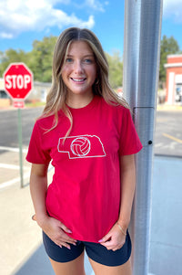 Block Party Volleyball Red CC Tee