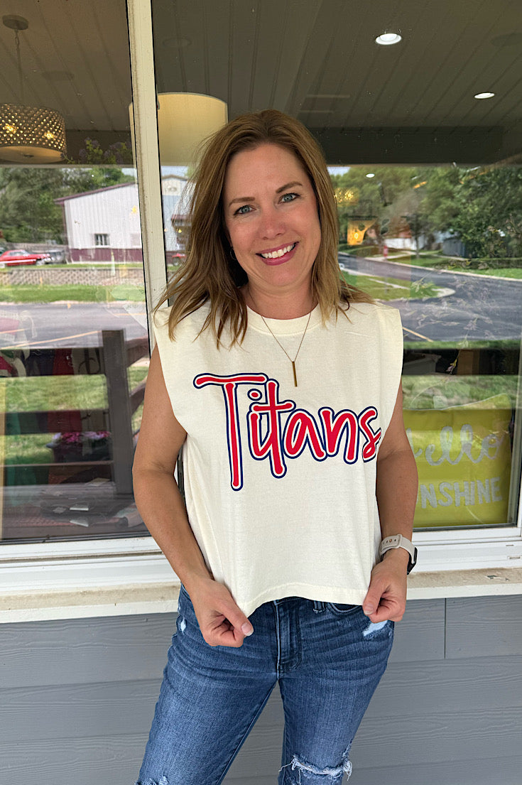Titans Funky Script Outline Muscle Tank