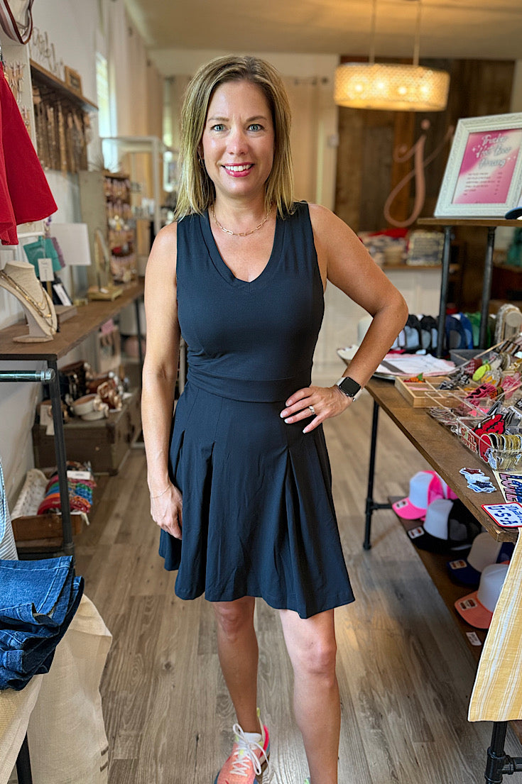 Madeline Athletic V-Neck Dress and Shorts