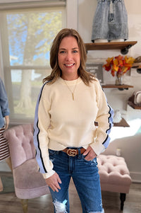 Jason Stripe Sleeve Sweater