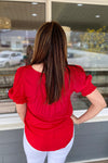 Chaney Red Puff Short Sleeve Top