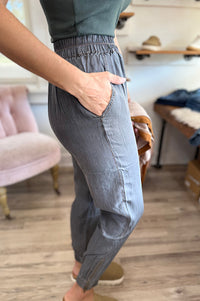 Daysen Washed Gray Tencel Joggers