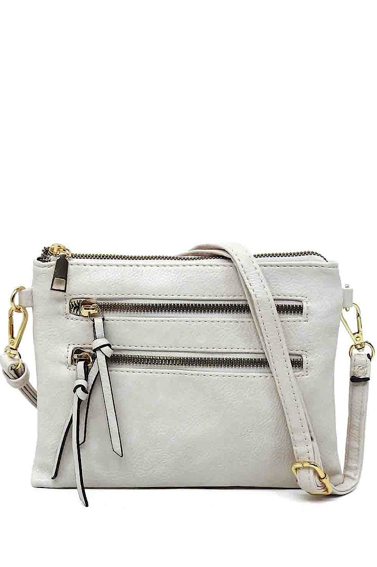 The Poppi Double Zipper Crossbody Clutch