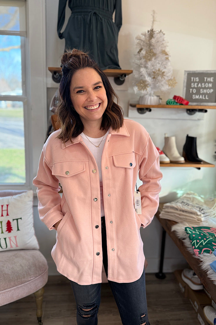 Peyton Blush 4Pocket Drop Shoulder Shacket