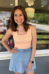 Miceala Textured Wide Strap Tank