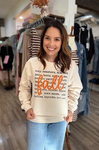 Fall Typography Ivory Sweatshirt