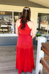 Miley Red Tiered Maxi Dress