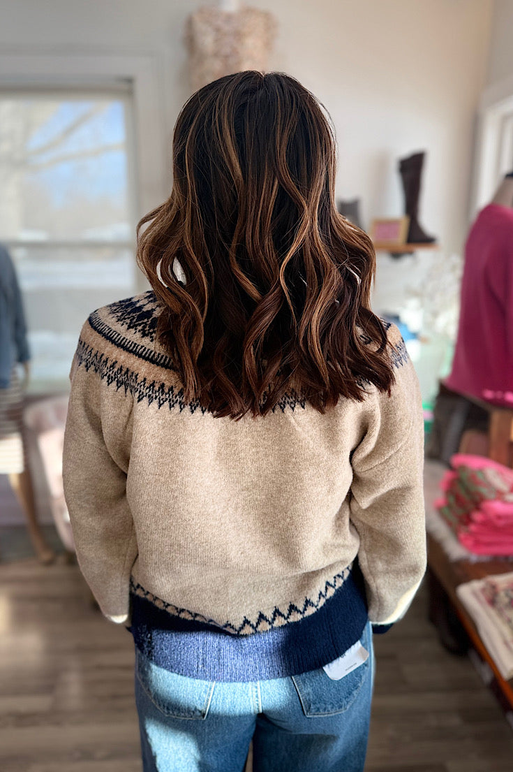 Greer Crew Neck Nordic Pattern Sweater