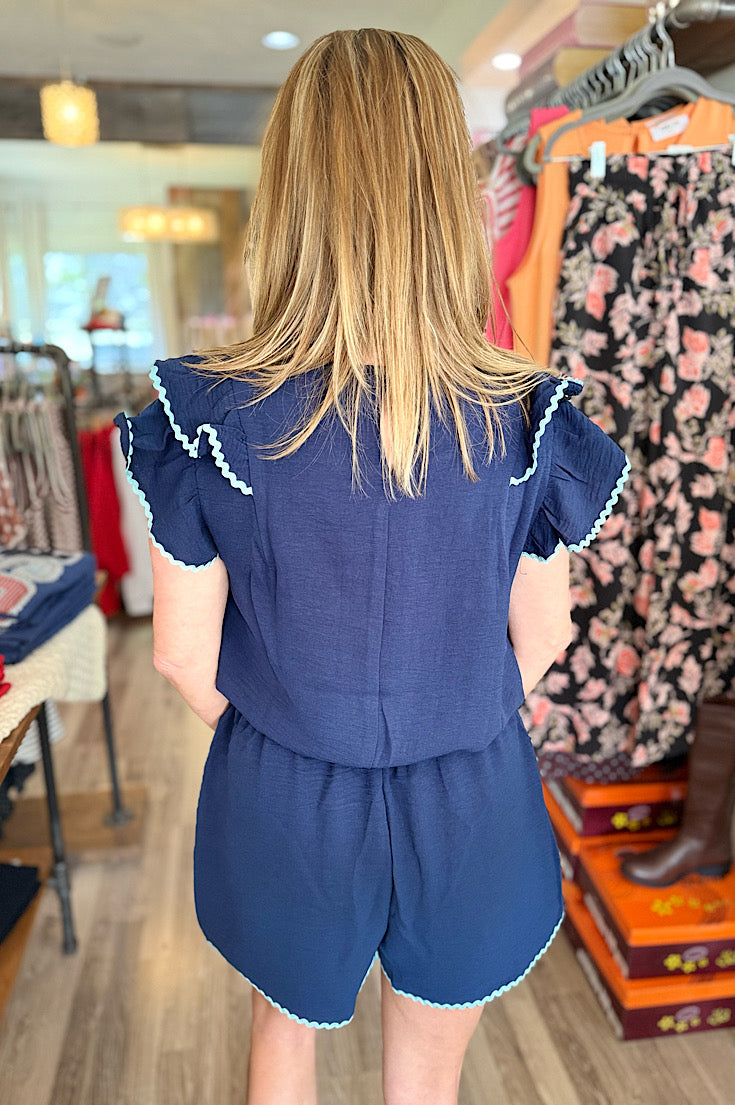 Teegan Navy Trim Shorts