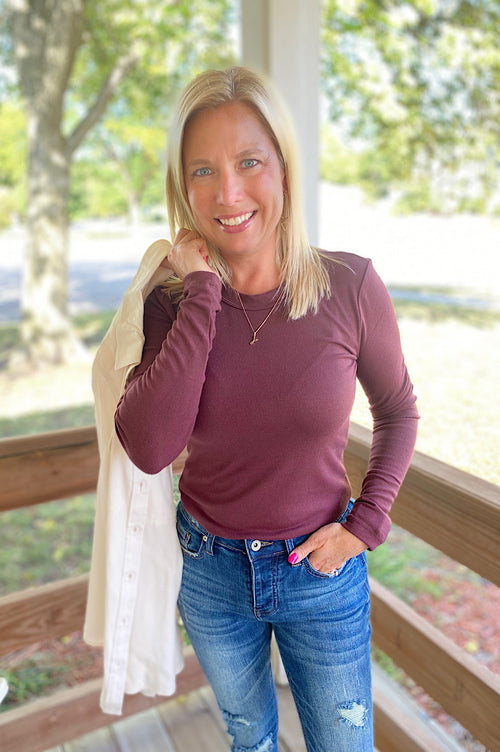 Kreyton Round Neck Long Neck Top {3 Colors}