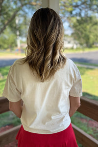 Nebraska 1867 Ivory Boxy Crop Tee