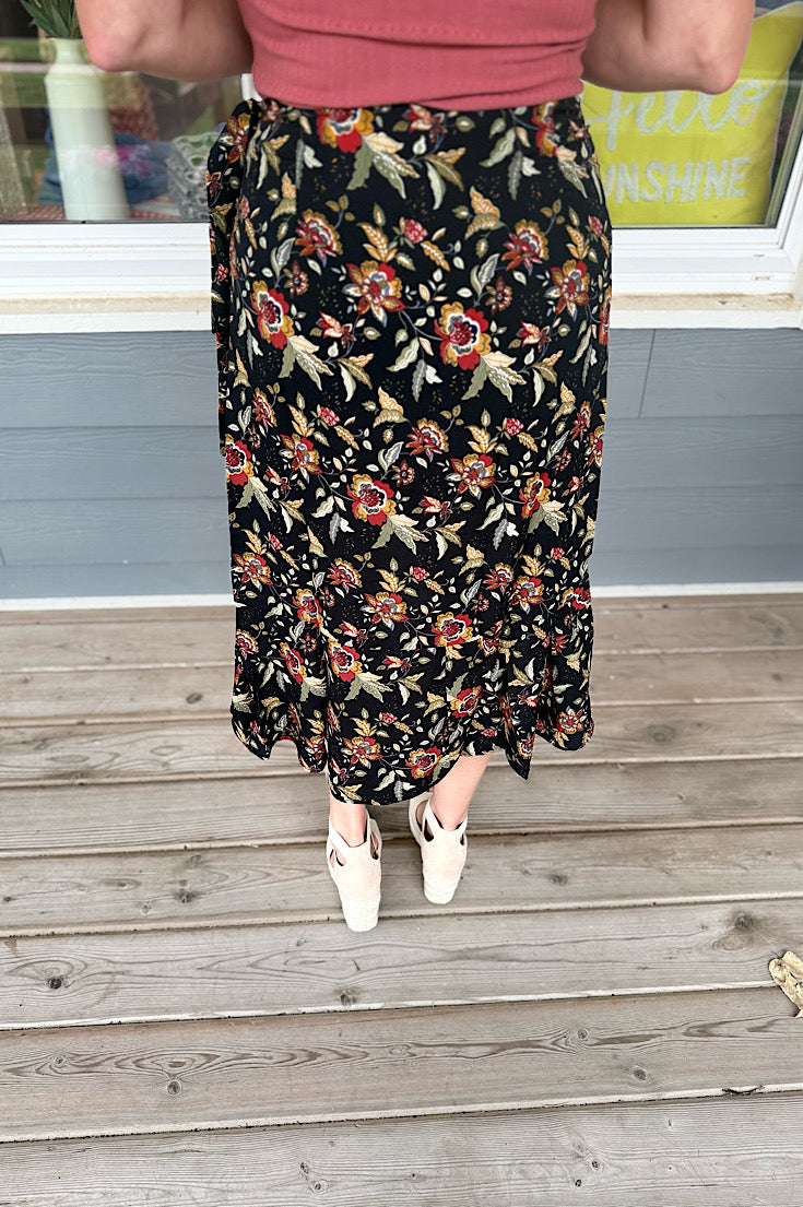 Taryn Floral Wrap Skirt