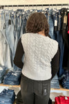 Rissa Grey Cable Knit Sweater Vest