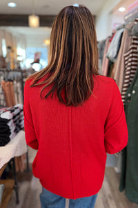 Stacy True Red Sweater Cardigan