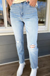 Chelsie Hi Rise Light Wash Mom Jean