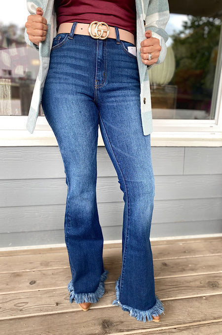 Jenesis Judy Blue Distressed Boot Cut Jeans