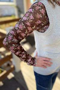 Quinlynn Floral Lace Long Sleeve Layering Top {2 Colors}