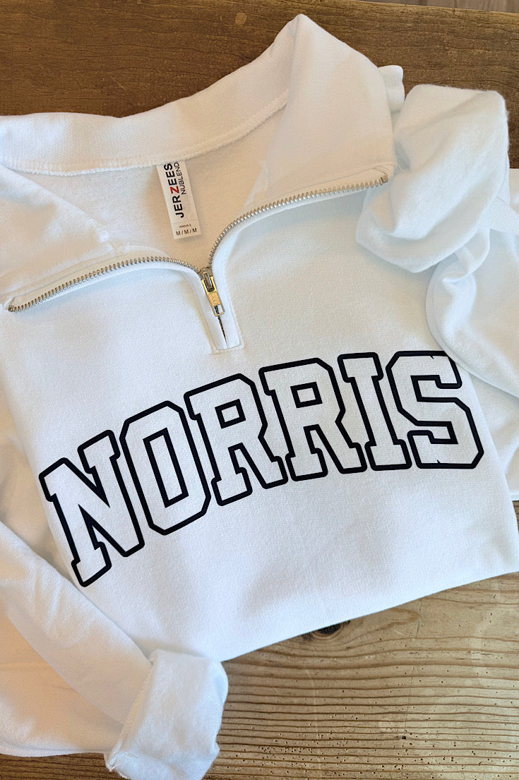 Norris White 1/4 Zip Pullover