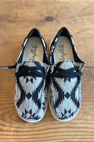 Havyn Black Aztec Slip On Sneakers