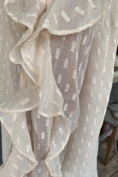 Leyna Cold Shoulder Ivory Blouse