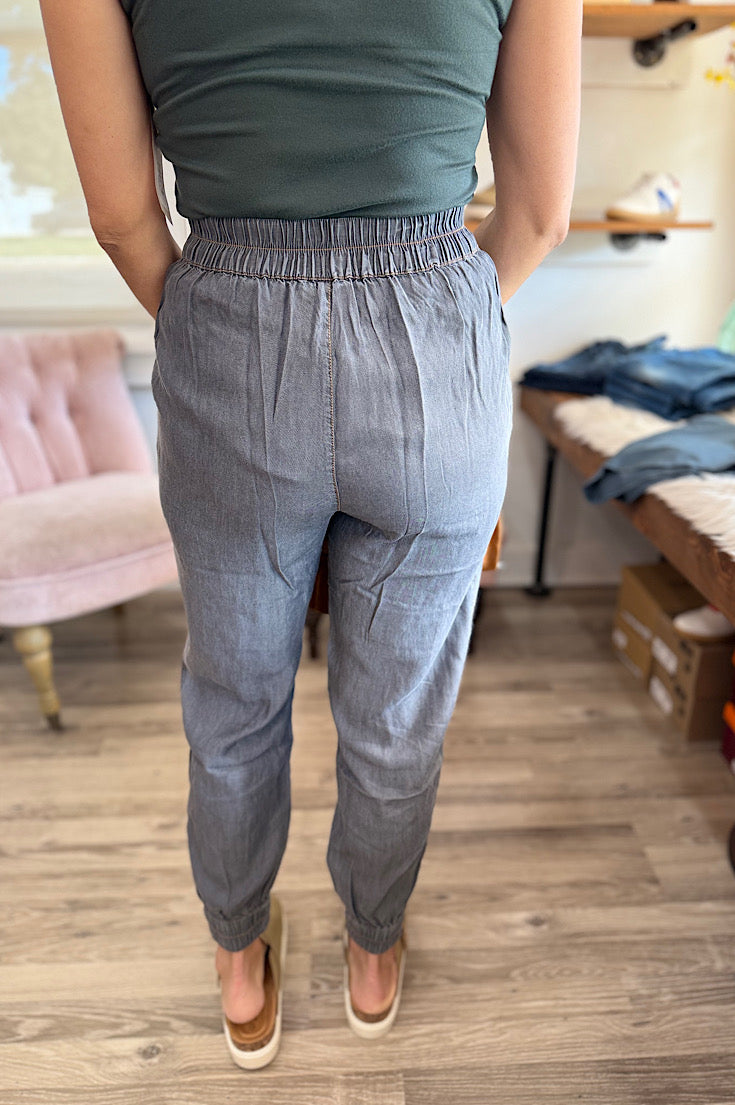 Daysen Washed Gray Tencel Joggers