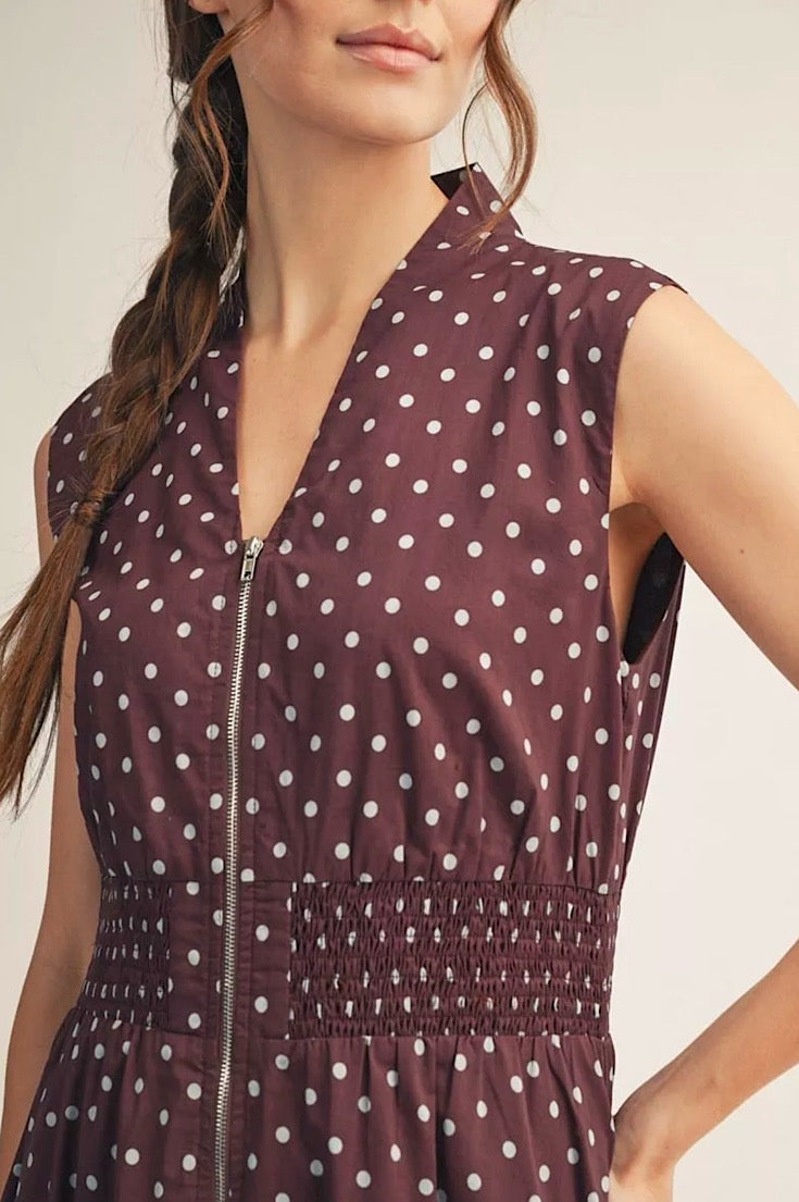 Meadow Long Polka Dot Dress