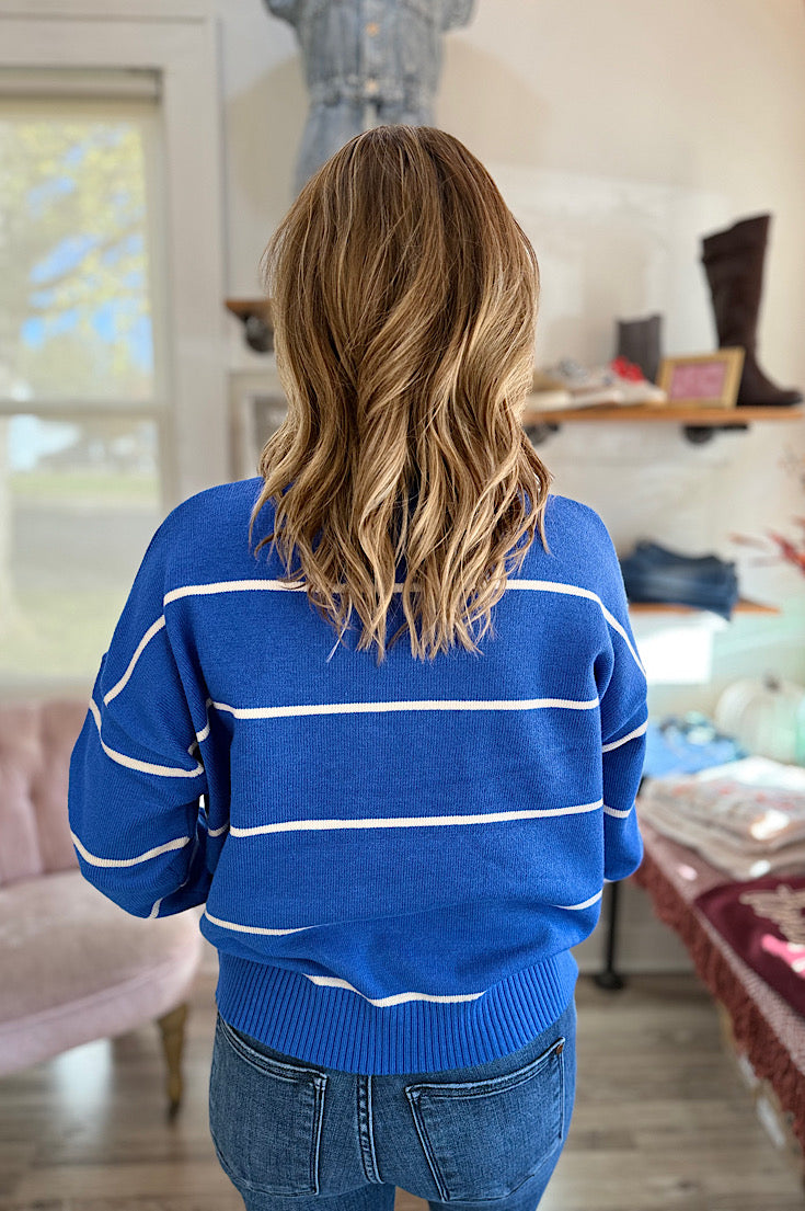 Florence Blue & Ivory Stripe Sweater