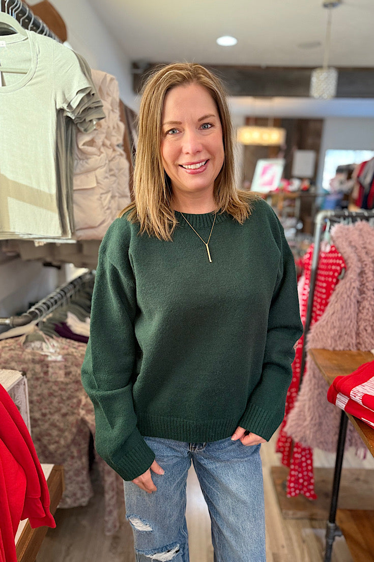 Mason Hunter Green Solid Sweater