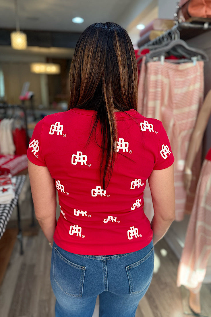 All over GBR Red Tee