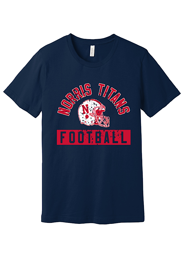 Norris Titans Football Navy Bella Unisex Tee