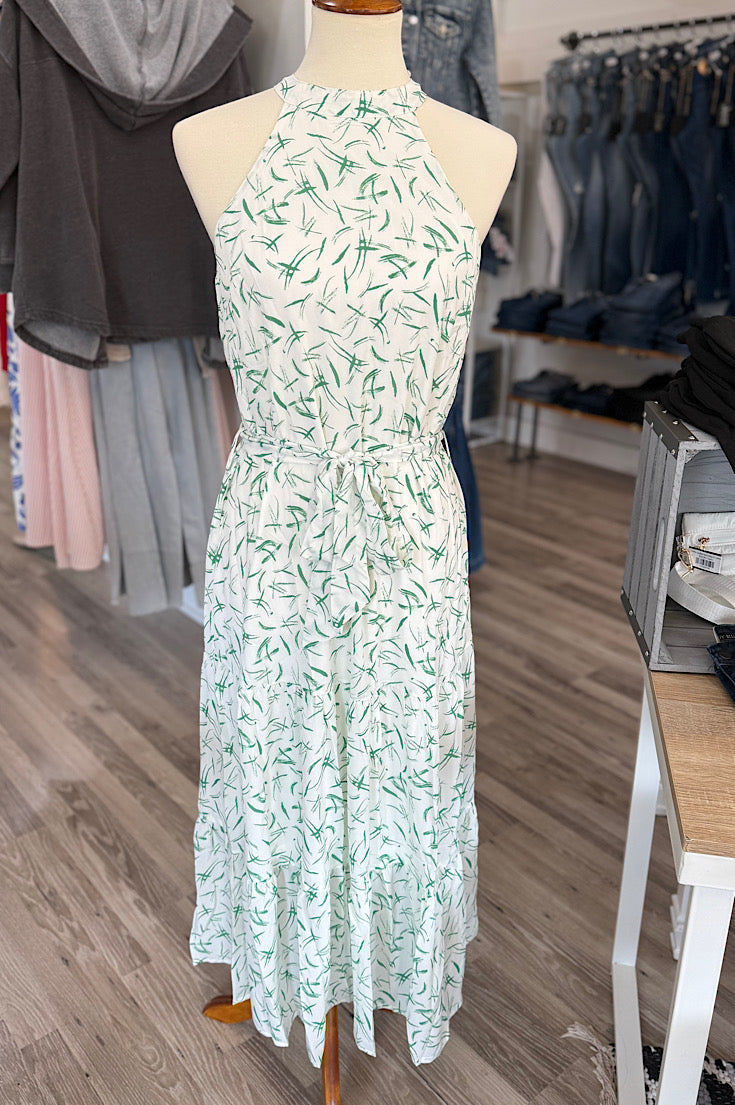 Kate Green Brushstrokes Midi Dress