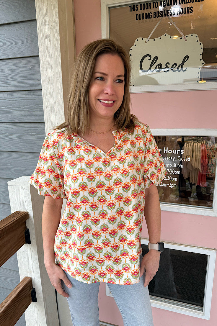 Hayes Ivory Boho Floral Top